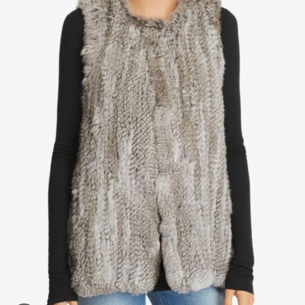 525 American Grey Fur Vest